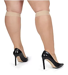 Ultra Sheer Plus Size Knee Highs - 2 Pair City Beige 1/2X