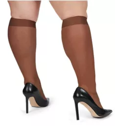 Ultra Sheer Plus Size Knee Highs - 2 Pair French Coffee 1/2X