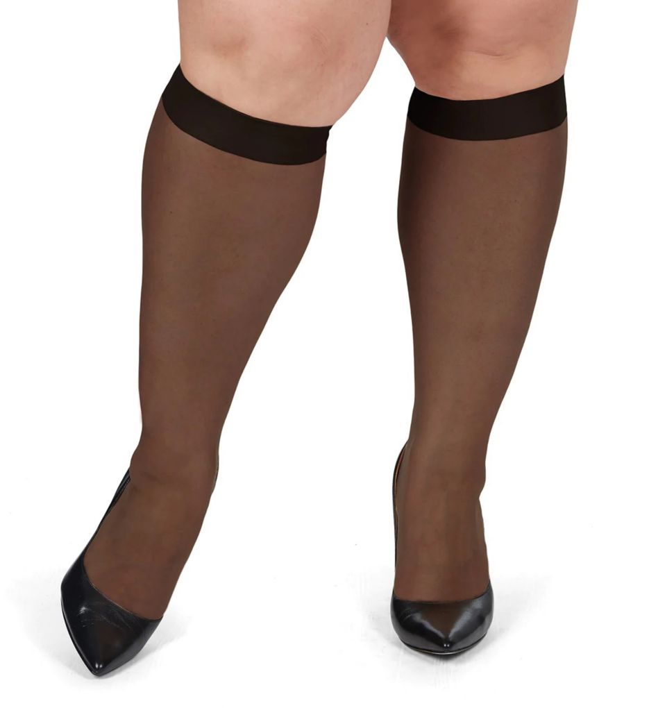 Ultra Sheer Plus Size Knee Highs - 2 Pair