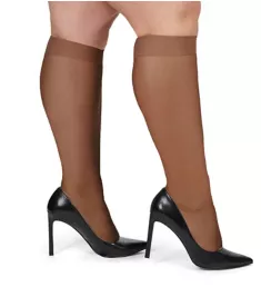 Silky Sheer Plus Size Curvy Knee Highs - 2 Pair Utopia 1/2X