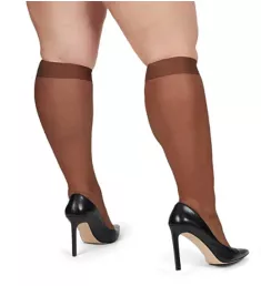 Silky Sheer Plus Size Curvy Knee Highs - 2 Pair