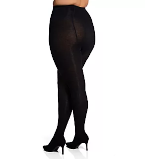 Plus Size Flat Knit Sweater Tights Navy 1X-2X