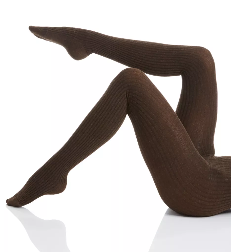 Ribbed Sweater Tights Brown Heather S/M