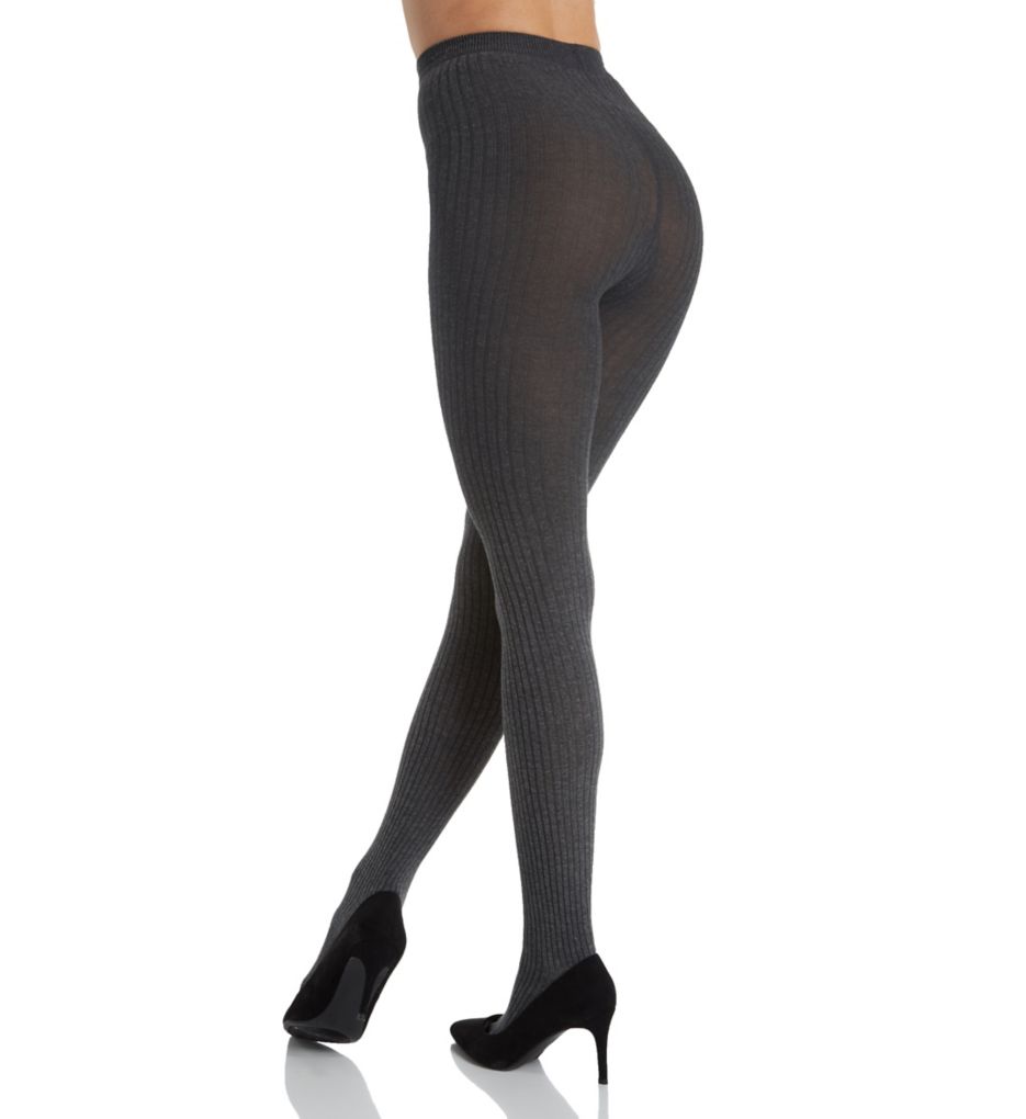 Women's MeMoi MO-327 Ribbed Sweater Tights (Brown Heather 1X-2X) 