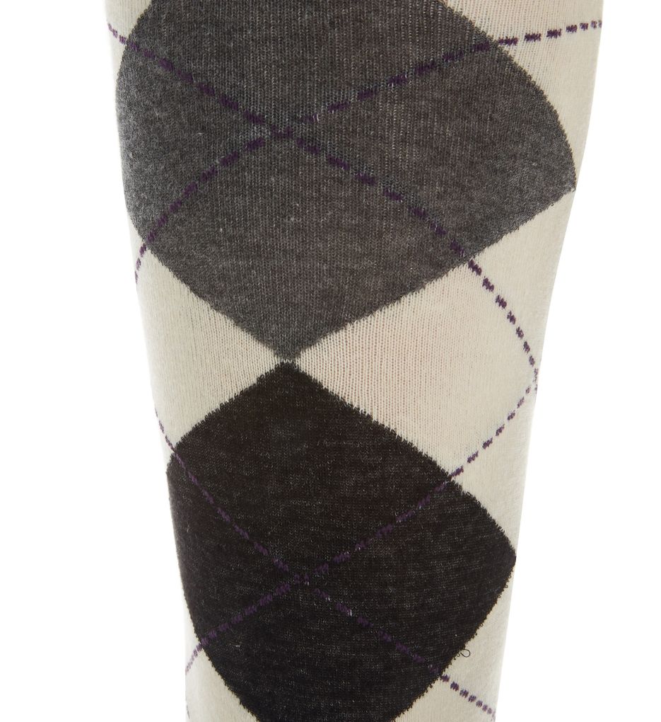 Women's MeMoi MO-391 Textured Argyle Sweater Tights (Brown Heather