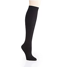 Ribbed Knit Knee High Socks Black O/S