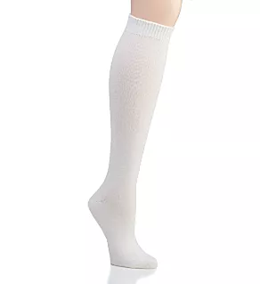 Flat Knit Knee High Socks Winter White O/S