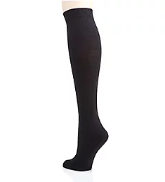 Flat Knit Knee High Socks Black O/S