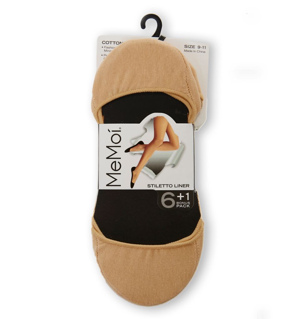Cotton Blend Stiletto Liner Socks - 7 Pack-fs