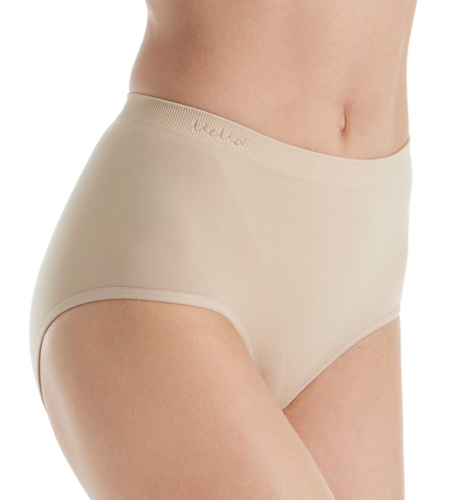 MeMoi Women's SlimMe Seamless Control Brief Panty in Beige | Plus Size Large | HerRoom.com