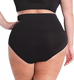Plus SlimMe Seamless Hi Waist Control Brief Panty Black 1X