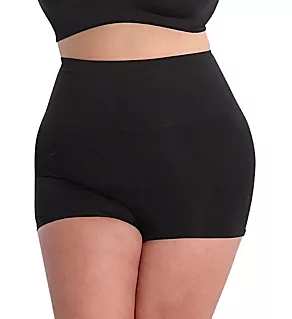 Plus SlimMe High Waist Shaping Boyshort Panty Black 1X