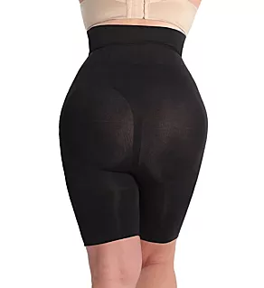 Plus SlimMe Seamless High Waisted Thigh Shaper Black 1X
