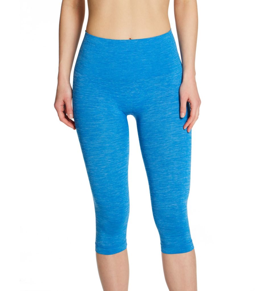 MeMoi SlimMe Seamless High Waisted Capri Legging Directoire Blue M  - Image 1