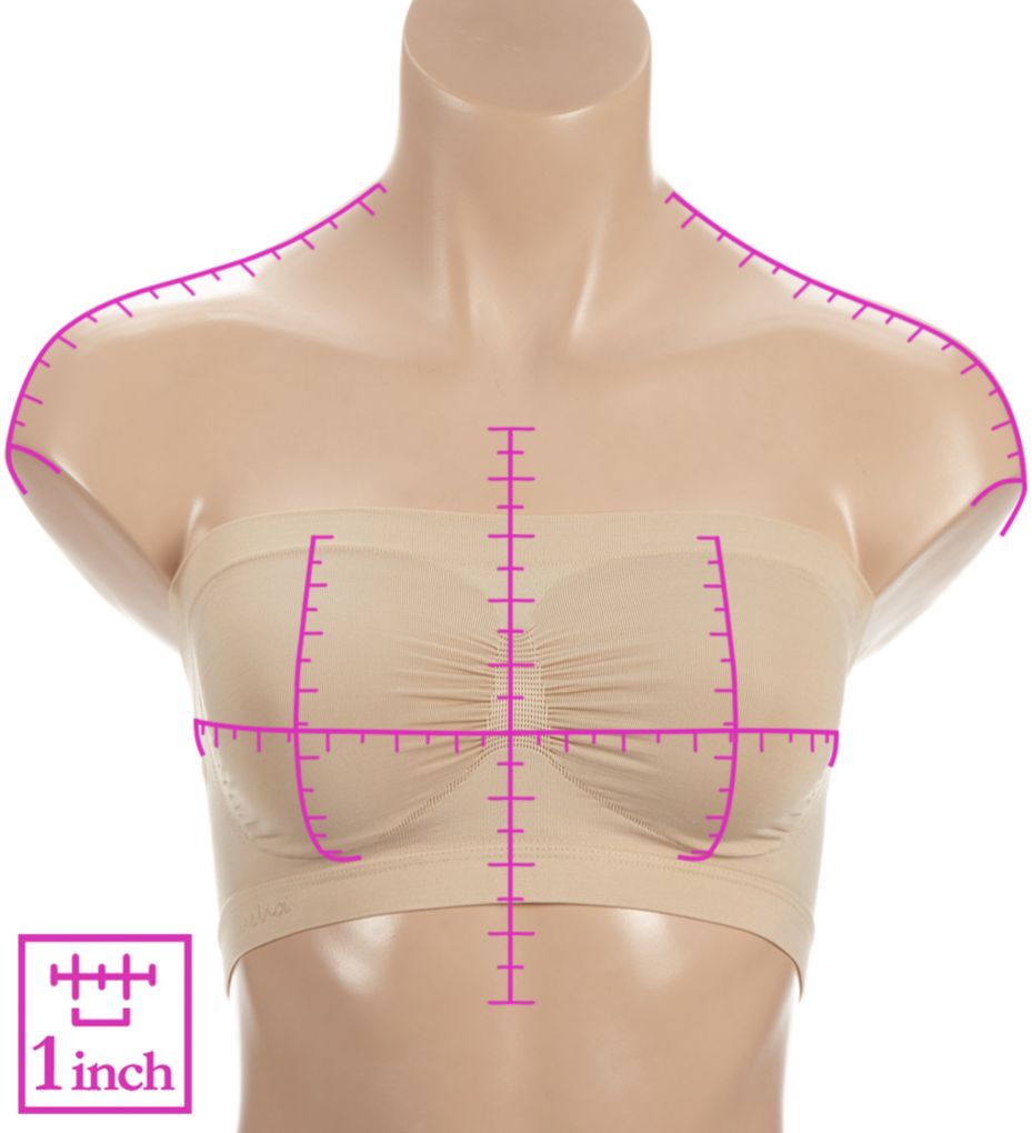 MeMoi SlimMe Strapless Bandeau Bra Fuchsia Red M  - Image 3