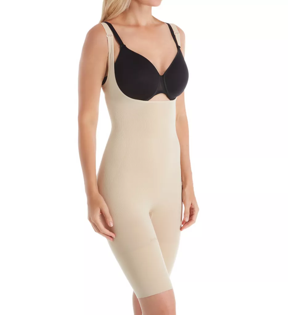SlimMe Wear Your Own Bra Thigh Shaping Bodysuit Nude S