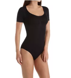 SlimMe Short Sleeve Brief Bodysuit Black S