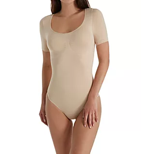 SlimMe Short Sleeve Brief Bodysuit Nude S