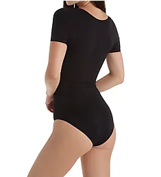 SlimMe Short Sleeve Brief Bodysuit Black S