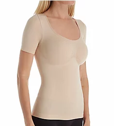 SlimMe Seamless Short Sleeve Shaping Top Nude S
