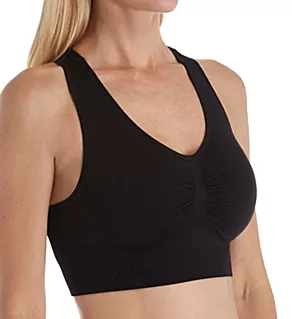 SlimMe Seamless Racerback Sports Bra Black S