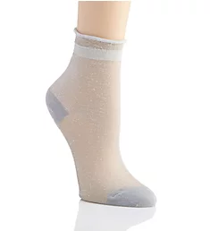 Metallic Sheer Shortie Socks Silver O/S
