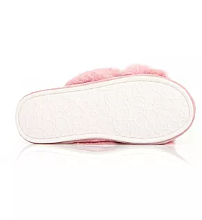 Beverly Faux Fur Open Toe Plush Slipper Mauve L