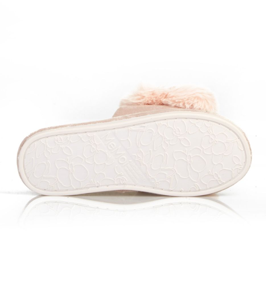MeMoi Luxe Pom-Pom Open Toe Plush Slippers Blush M  - Image 2