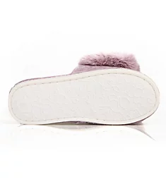 Luxe Pom-Pom Open Toe Plush Slippers Lavender S