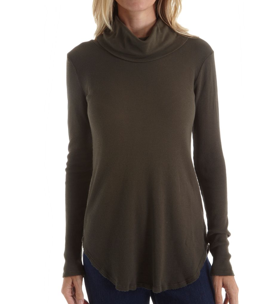 Thermal Long Sleeve Cowl Neck Tee-fs
