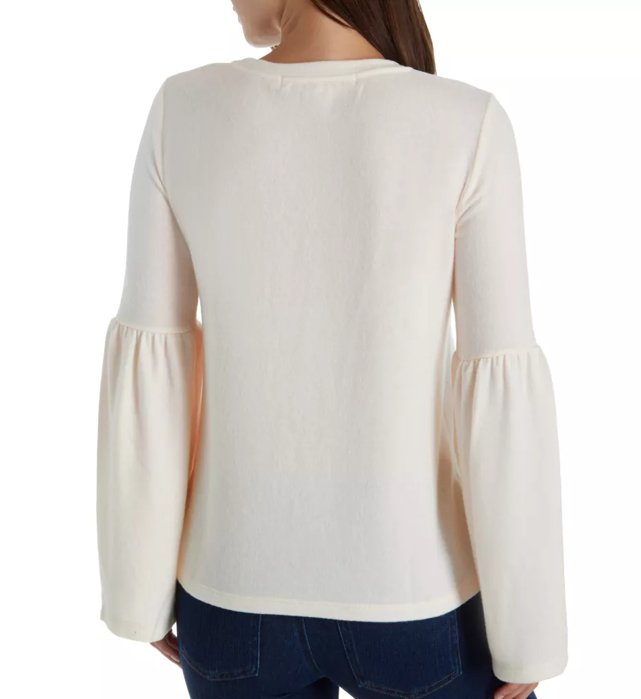 Madison Brushed Jersey Bell Sleeve Top Chalk S