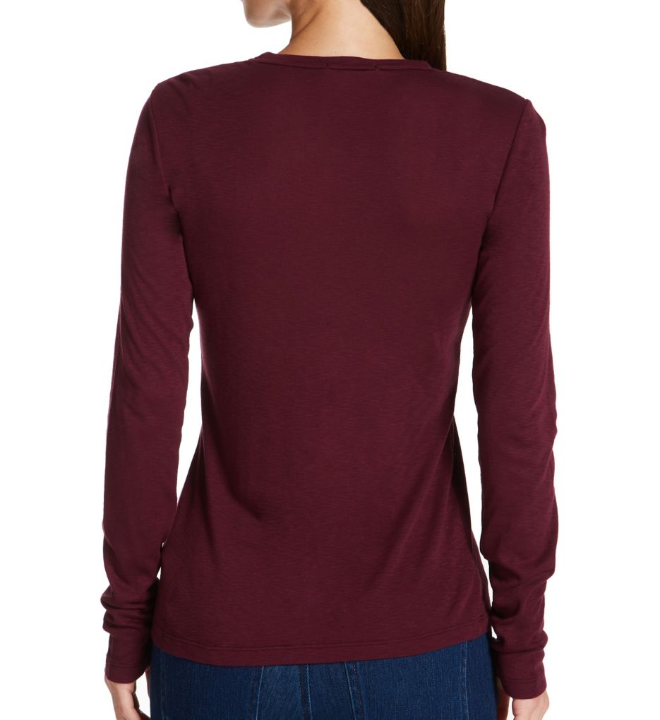 1x1 Slub Kristen Long Sleeve Crew Neck Tee