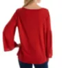 Michael Stars Supima Cotton Slub Misty Boatneck Peasant Top 8561 - Image 2