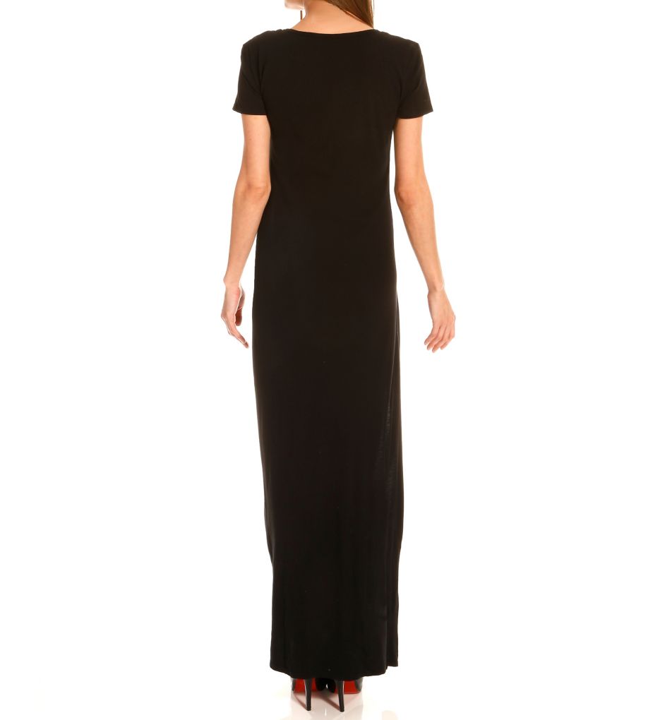 Jersey Knit Maxi Tee Dress-bs