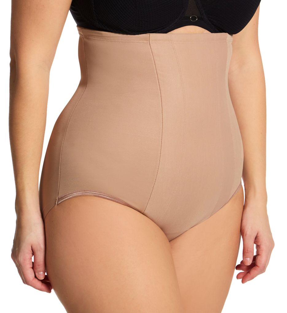 Miraclesuit Plus Size Shape With An Edge Hi-Waist Brief Stucco 2X  - Image 1