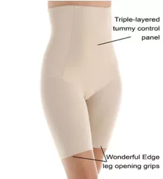 Shape With An Edge Hi-Waist Thigh Slimmer Stucco S