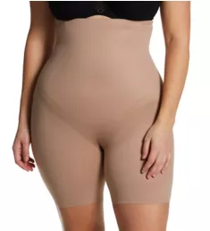 Plus Size Flexible Fit Hi-Waist Thigh Slimmer Stucco XL