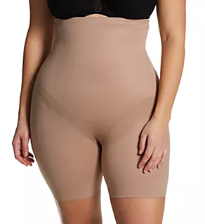Plus Size Flexible Fit Hi-Waist Thigh Slimmer Stucco XL