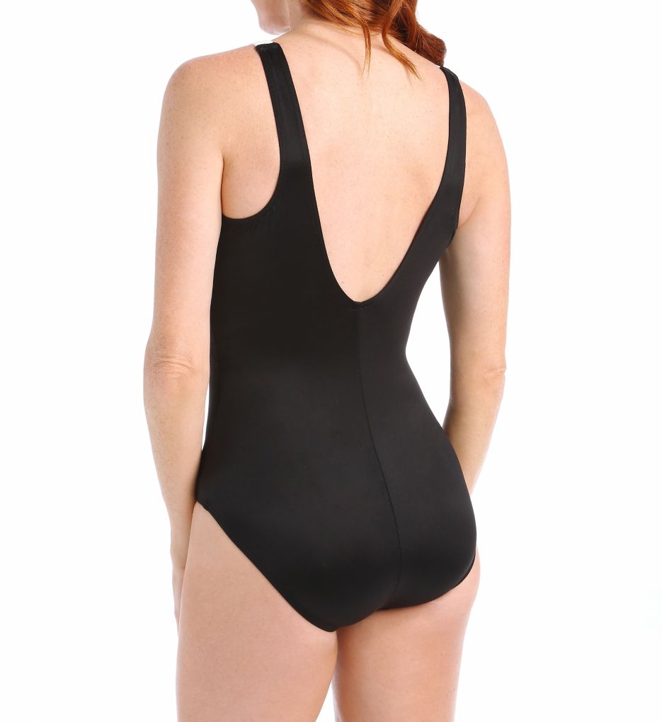 Trilogy Deep V-Neck Colorblock One Piece Swimsuit