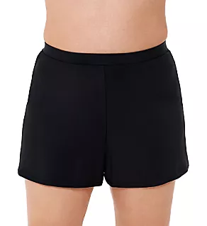 Plus Size Short Swim Bottom Black 16W