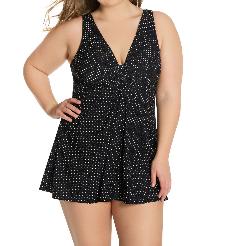 Plus Size Pin Point Marais One Piece Swimdress-gs