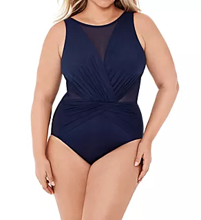 Plus Size Illusionists Palma One Piece Swimsuit Midnight 22W