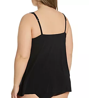 Plus Size Mirage Underwire Tankini Swim Top Black 16W