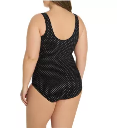 Plus Size Pin Point Oceanus One Piece Swimsuit