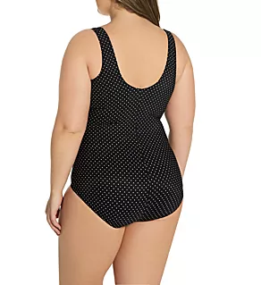 Plus Size Pin Point Oceanus One Piece Swimsuit