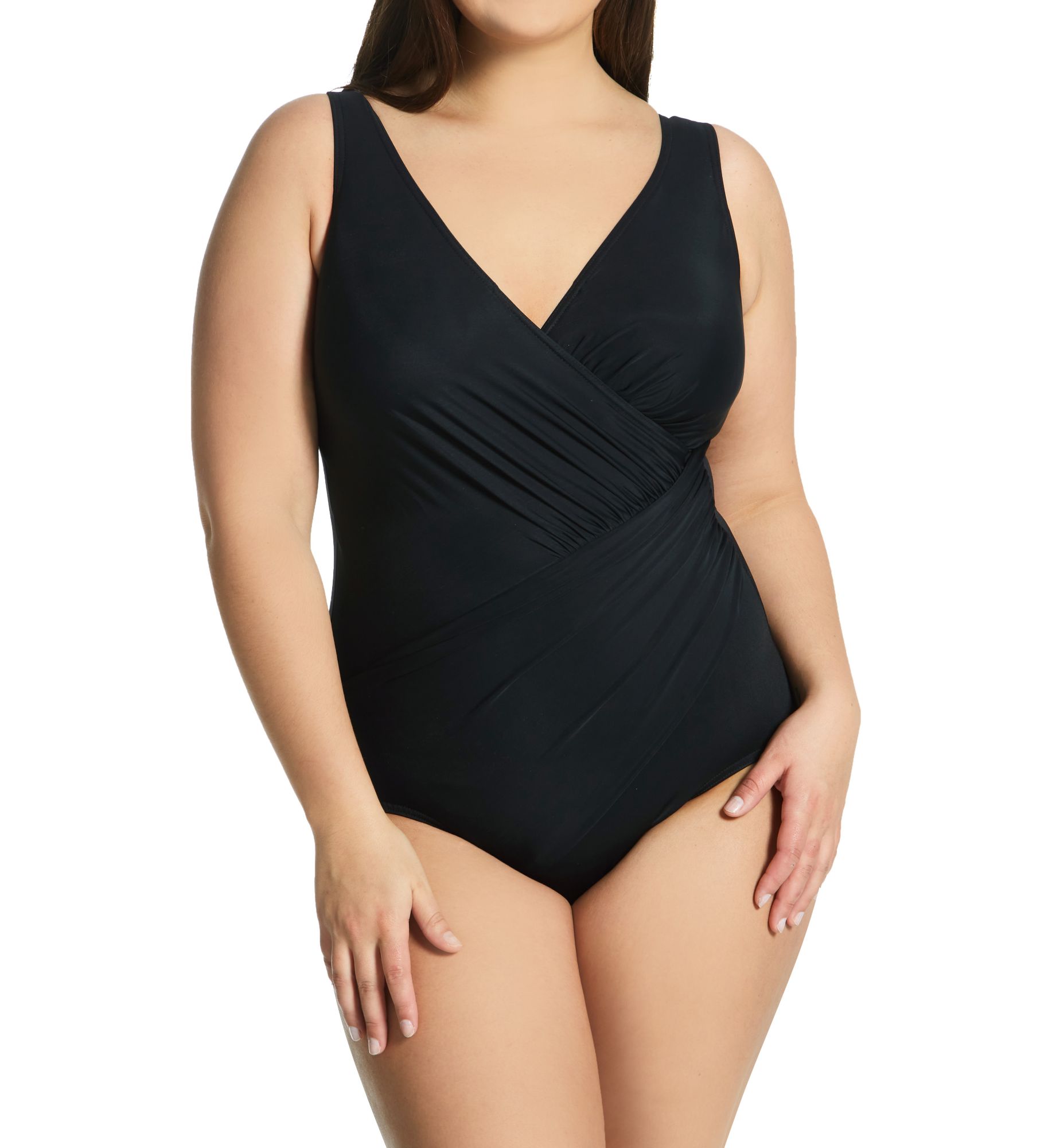 Miraclesuit Plus Size Must Have Oceanus One Piece Swimsuit Black 24W  - Image 1