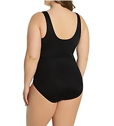 Plus Size Crossover One Piece Swimsuit Black 16W