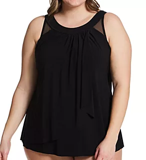 Plus Size Ursula Underwire Tankini Swim Top Black 16W