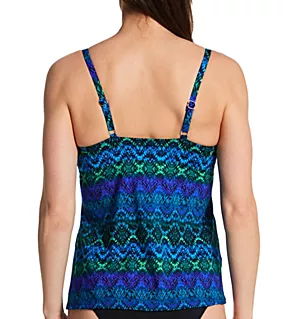 Ocean Ombre Love Knot Tankini Swim Top BLUE MULTI 8