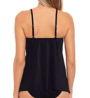 Kashmir Peephole Tankini Swim Top Black 8